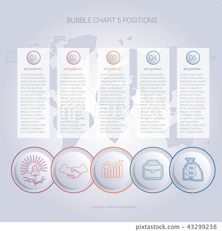 Infographics bubble chart template for 5 positions Infographics bubble chart template for 5 positions 43299238