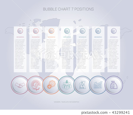 Infographics bubble chart template for 7 positions 43299241