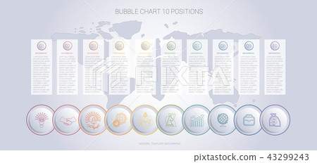 Infographics bubble chart template for 10 position 43299243