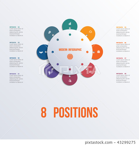 Template flower colorful infographics 8 positions 43299275