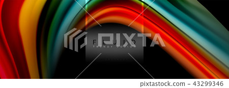 Fluid colors abstract background colorful poster, twisted liquid design on black, colorful marble or Fluid colors abstract background colorful poster, twisted liquid design on black, colorful marble or 43299346