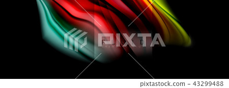 Rainbow fluid abstract shapes, liquid colors design, colorful marble or plastic wavy texture 43299488