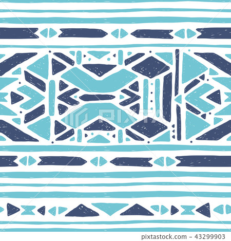 Ikat ornament. Waves Tribal pattern Ikat ornament. Waves Tribal pattern 43299903