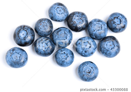 fresh ripe blueberry isolated on white background. Top view. Flat lay pattern 43300088