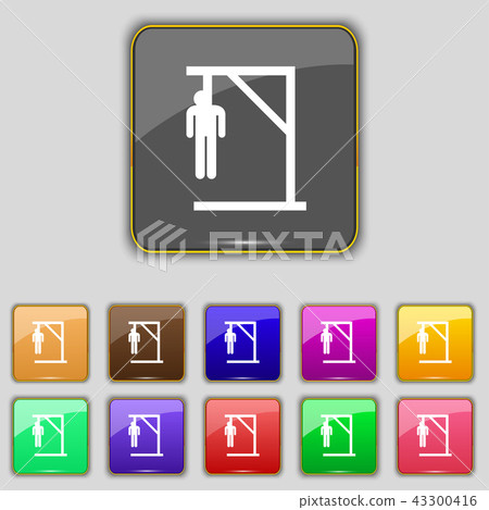 Suicide concept icon sign. Set with eleven colored Suicide concept icon sign. Set with eleven colored 43300416