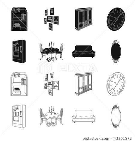 Coffee maker, served table in the restaurant and other web icon in black,outline style isometric 43301572