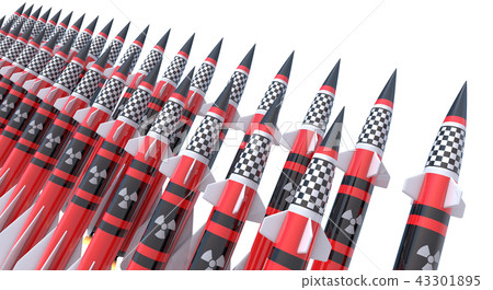 Nuclear missiles. 3D render Nuclear missiles. 3D render 43301895