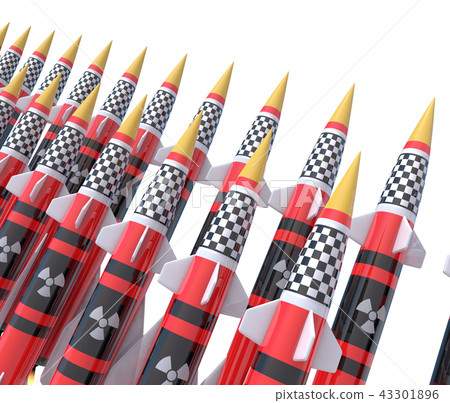 Nuclear missiles. 3D render Nuclear missiles. 3D render 43301896