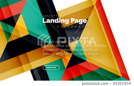 Square shape geometric abstract background, landing page web design template Square shape geometric abstract background, landing page web design template 43301974
