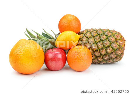 Set of fruits isolated on white background. 43302760