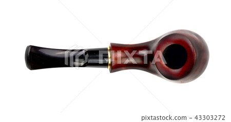 wooden tobacco pipe isolated on white background 43303272