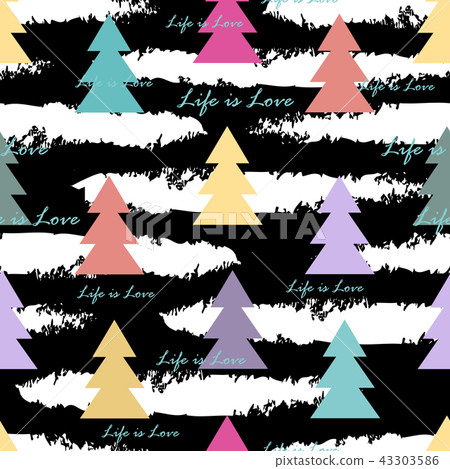 Seamless pattern with abstract fir trees. Vector - Stock Illustration ...