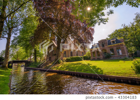 Church among high trees in Giethoorn, Netherlands Church among high trees in Giethoorn, Netherlands 43304183