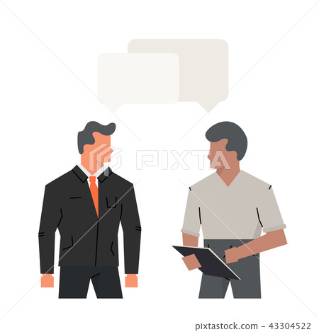 Vector concept interviews by candidate, dialogue of office men. Job interview CEO or HR officer and 43304522