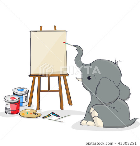 Elephant and easel.eps 43305251
