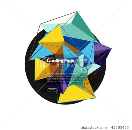 Vector 3d triangle abstract background, polygonal geometric design Vector 3d triangle abstract background, polygonal geometric design 43305403