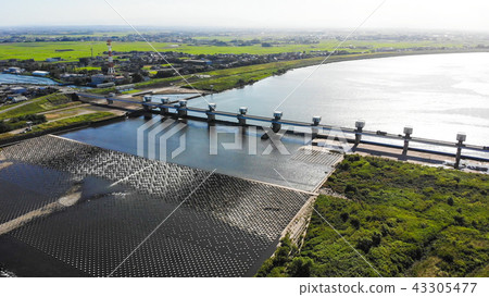 Scenery of Tone Daisuke Tonegawa drone aerial view Scenery of Tone Daisuke Tonegawa drone aerial view 43305477