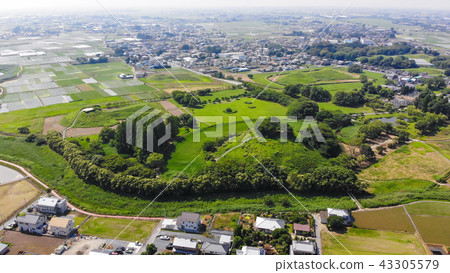 Saitama Ancient Tombs Group Sakitama Tomb Park Drone Aerial View Saitama Ancient Tombs Group Sakitama Tomb Park Drone Aerial View 43305579
