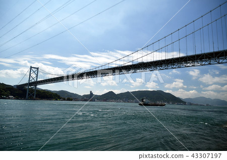 Kanmon Strait Kanmon Bridge Stock Photo