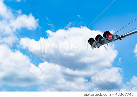 Traffic light, red light, blue sky 43307745