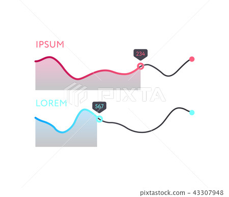 Stock index diagram isolated on white 43307948