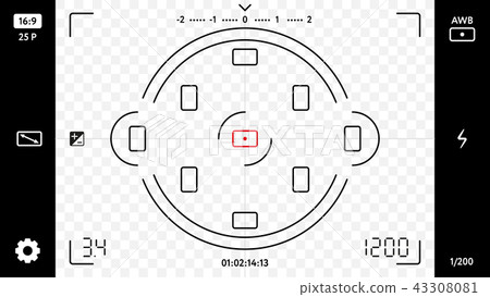 Blank photo or video camera viewfinder grid 43308081