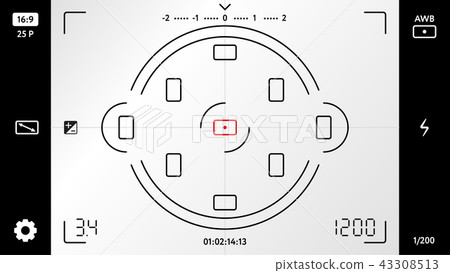 Blank photo or video camera viewfinder grid 43308513