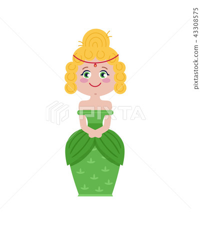 Beautiful princess in green dress. Beautiful princess in green dress. 43308575