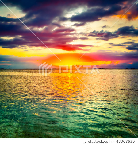 Seaview at sunset. Amazing landscape 43308639