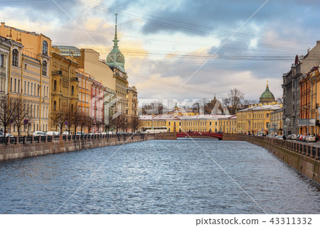View of Moyka river embankment and Red bridge View of Moyka river embankment and Red bridge 43311332