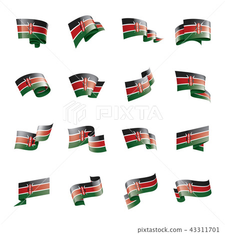 Kenya flag, vector illustration on a white background Kenya flag, vector illustration on a white background 43311701