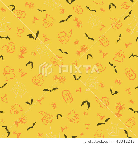 Halloween seamless pattern background illustration Halloween seamless pattern background illustration 43312213