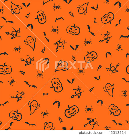 Halloween seamless pattern background illustration Halloween seamless pattern background illustration 43312214
