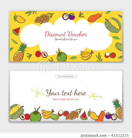Tropical fruits theme gift certificate, voucher Tropical fruits theme gift certificate, voucher 43312215