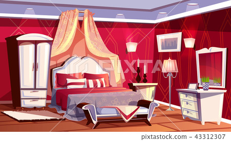 Vector interior of rich bedroom, luxurious room Vector interior of rich bedroom, luxurious room 43312307