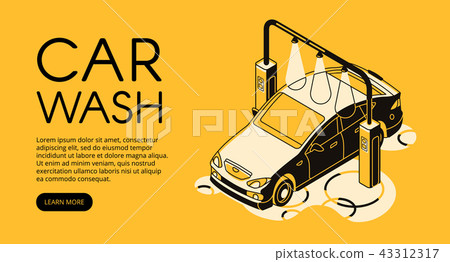 Car wash service vector halftone illustration Car wash service vector halftone illustration 43312317