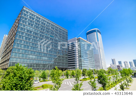 Scenery of office town with main street 43313646