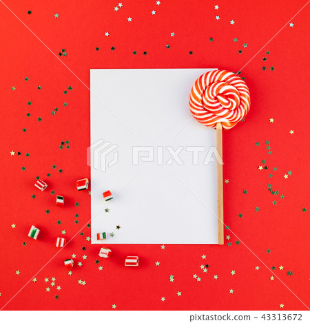 Christmas greeting postcard mockup with glitter Christmas greeting postcard mockup with glitter 43313672