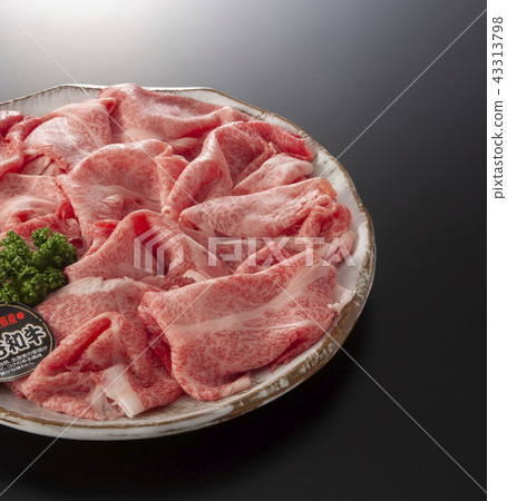 Kuroge和牛牛肉切成薄片 43313798