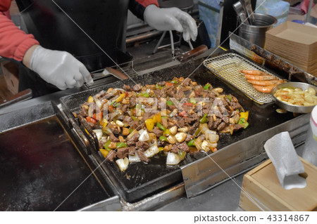 從平底鍋裡快速烤肉 43314867