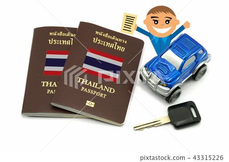 Man with Thailand Passport and 4wd Car 43315226