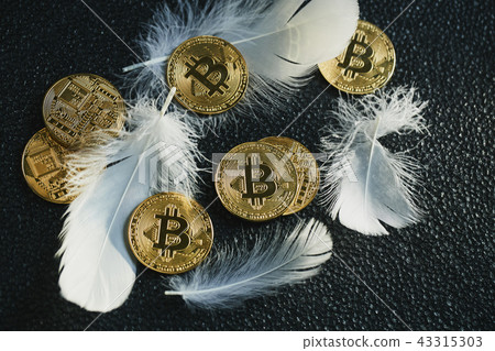 Bitcoin gold coin virtual currency gold feather Bitcoin gold coin virtual currency gold feather 43315303