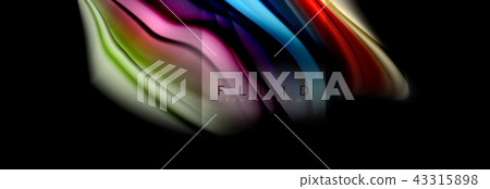 Rainbow fluid abstract shapes, liquid colors design, colorful marble or plastic wavy texture 43315898