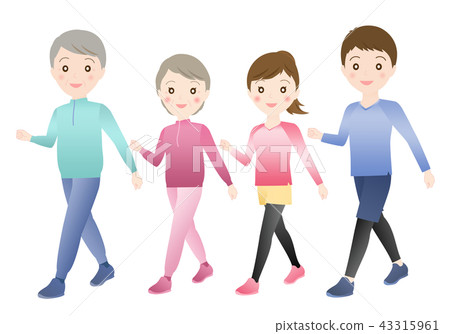走的男人和女人年輕人高級家庭 走的男人和女人年輕人高級家庭 43315961