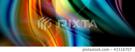 Rainbow fluid abstract shapes, liquid colors design, colorful marble or plastic wavy texture 43316707