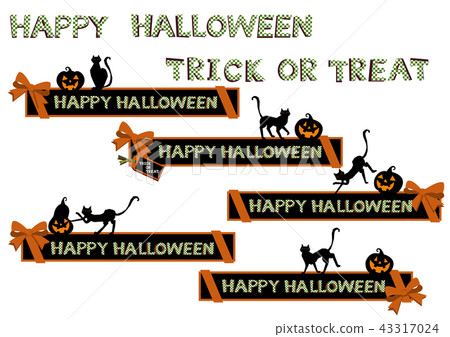 Halloween banner set. Ribbon design. Halloween banner set. Ribbon design. 43317024