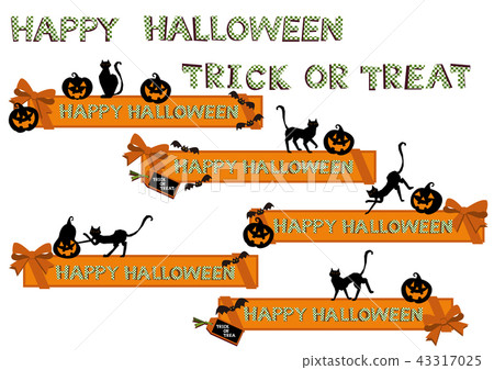 Halloween banner set. Ribbon design. Halloween banner set. Ribbon design. 43317025
