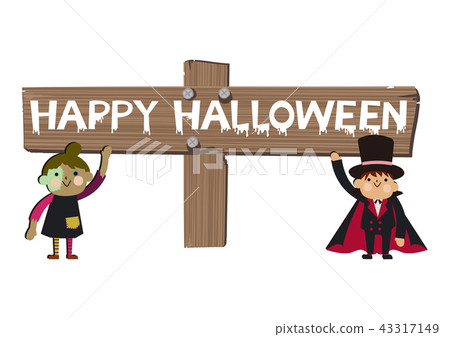 Halloween banner. Banners of children dressed up temporarily. Halloween banner. Banners of children dressed up temporarily. 43317149