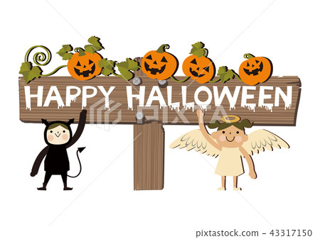 Halloween banner. Banners of children dressed up temporarily. Halloween banner. Banners of children dressed up temporarily. 43317150