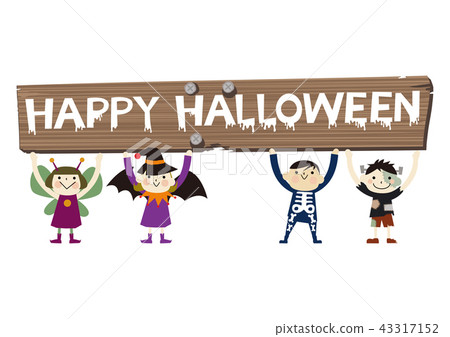 Halloween banner. Banners of children dressed up temporarily. Halloween banner. Banners of children dressed up temporarily. 43317152